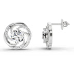 Delicate Round Swirl Diamond Earrings
