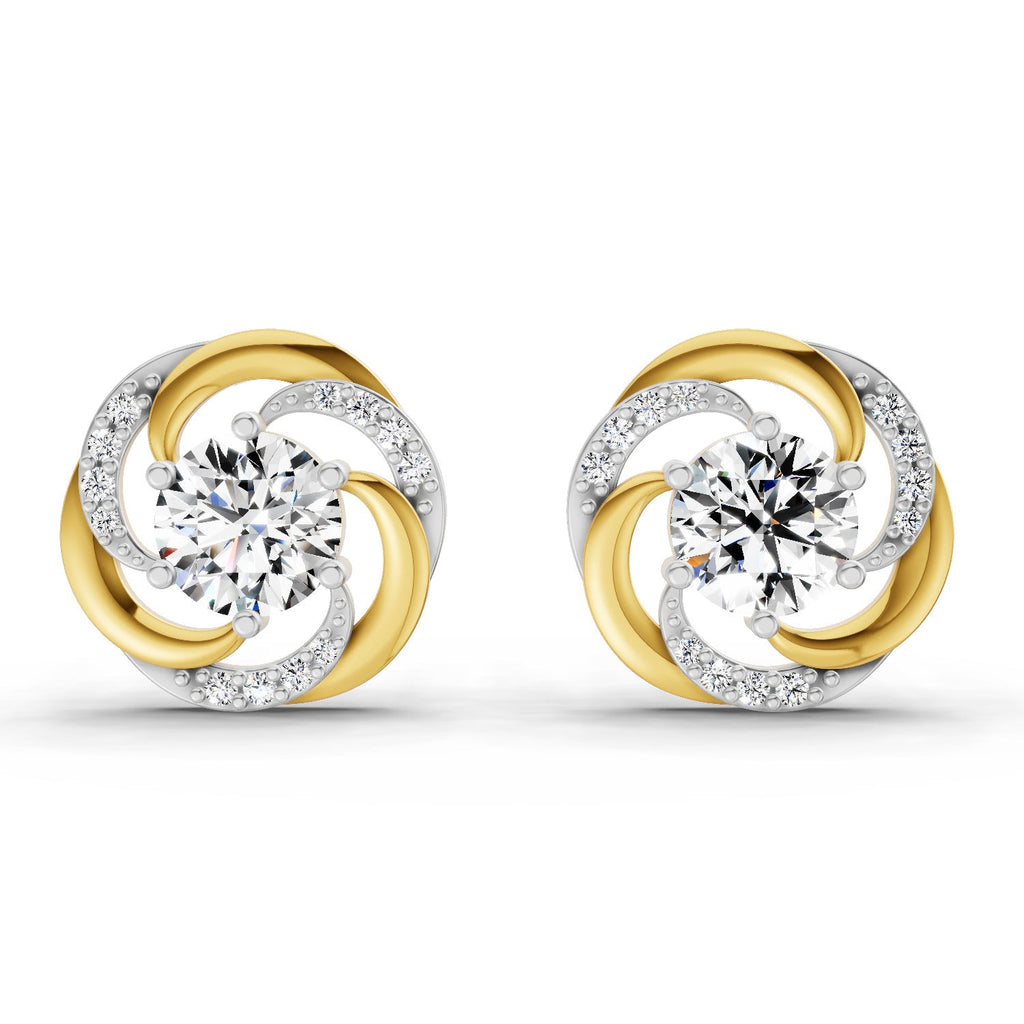 1.76 Carat Round Swirl Earrings 14K