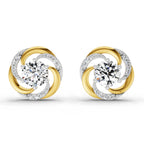 1.76 Carat Round Swirl Earrings 14K