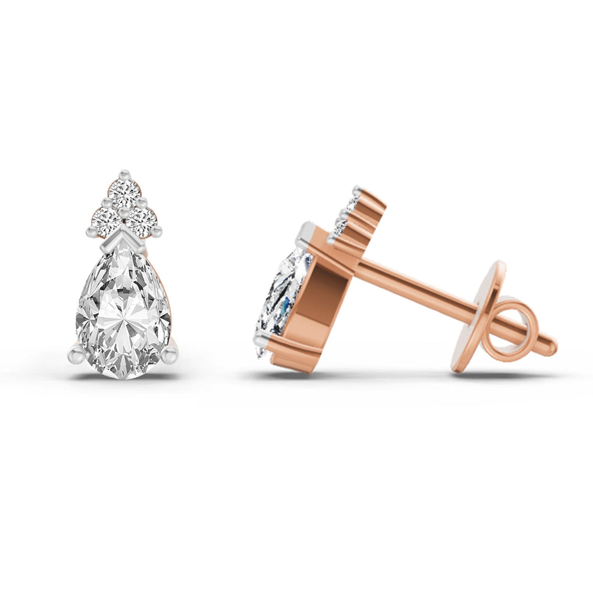 Dazzling Pear Diamond Stud Earrings