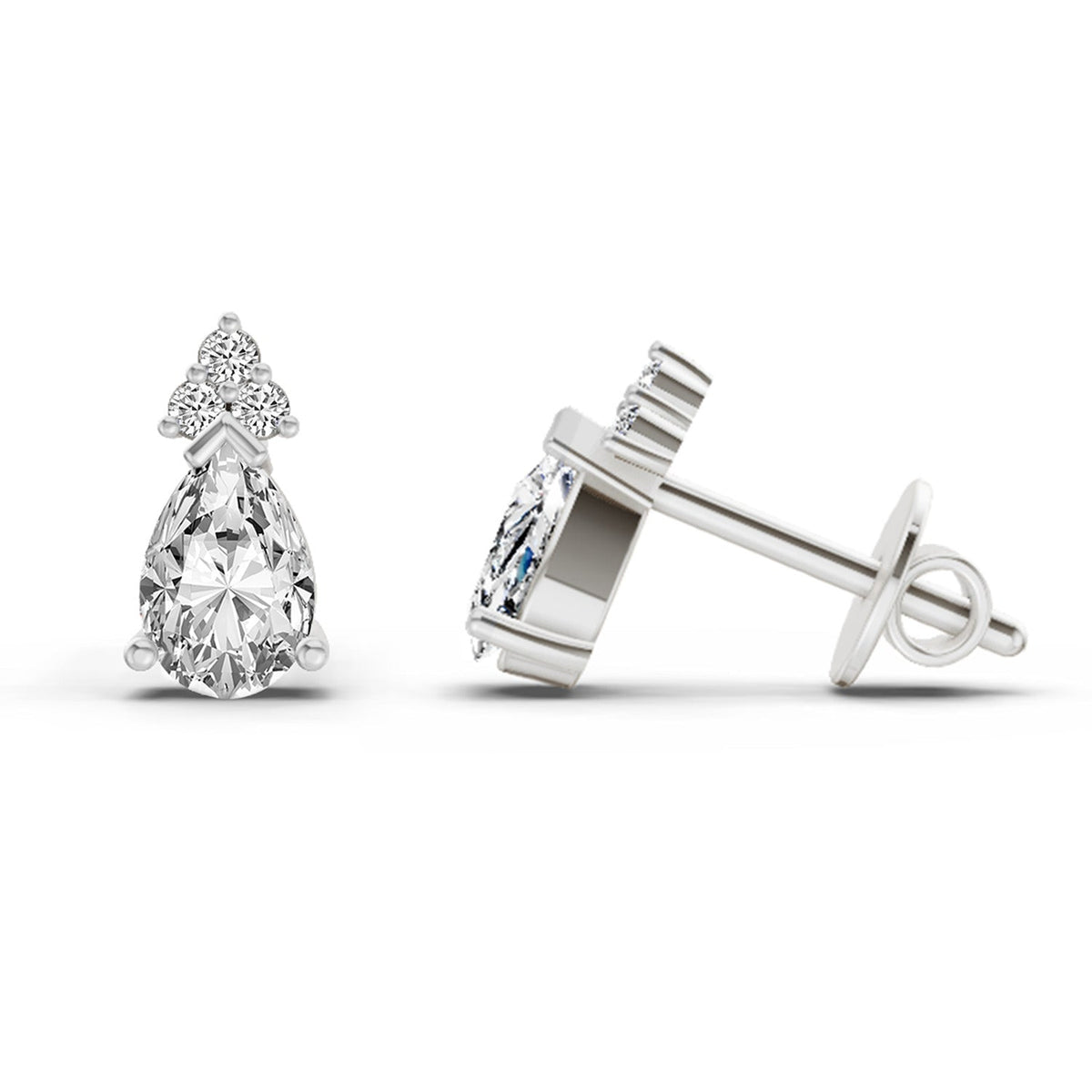 Dazzling Pear Diamond Stud Earrings