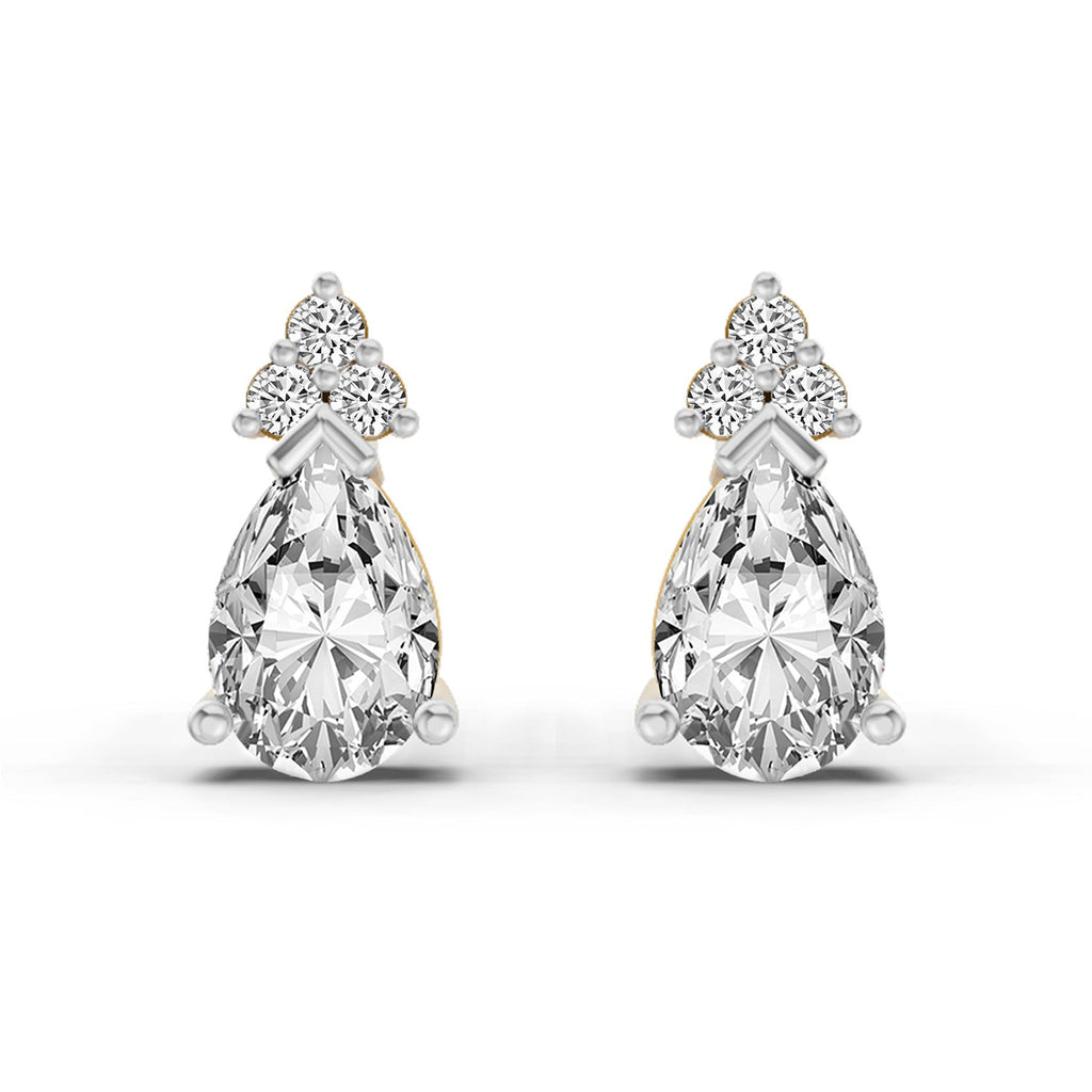 0.75 Carat Pear Stud Earrings 14K