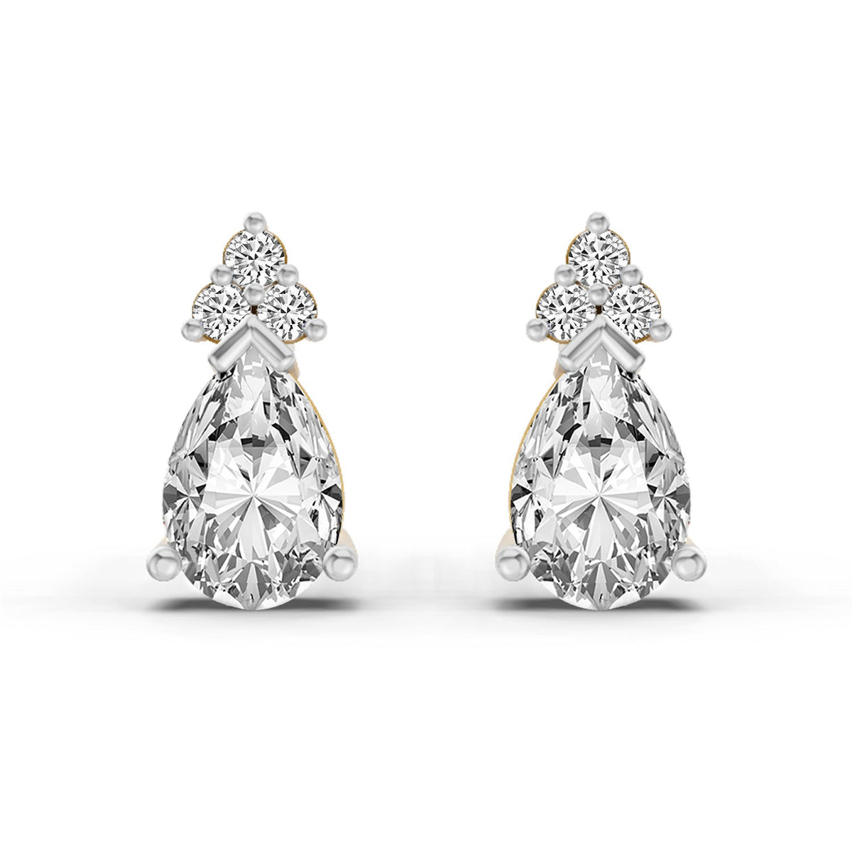 0.75 Carat Pear Stud Earrings 14K