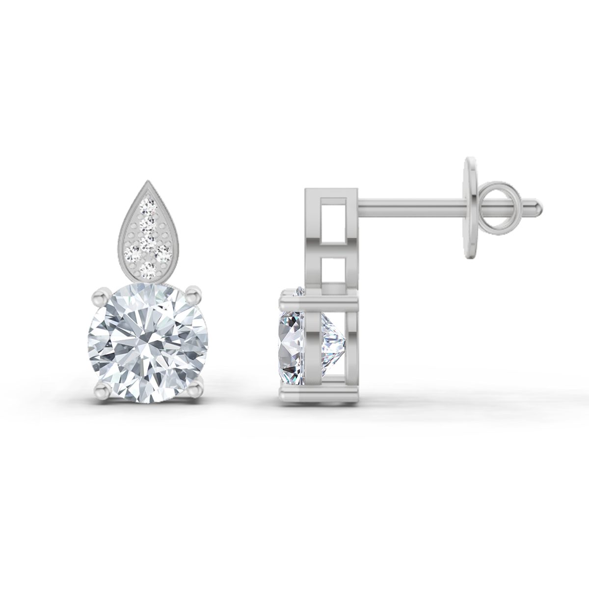 Resplendent Round Diamond Dangle Earrings