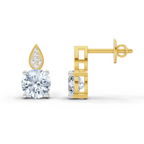 3.27 Carat Round Dangle Earrings 14K