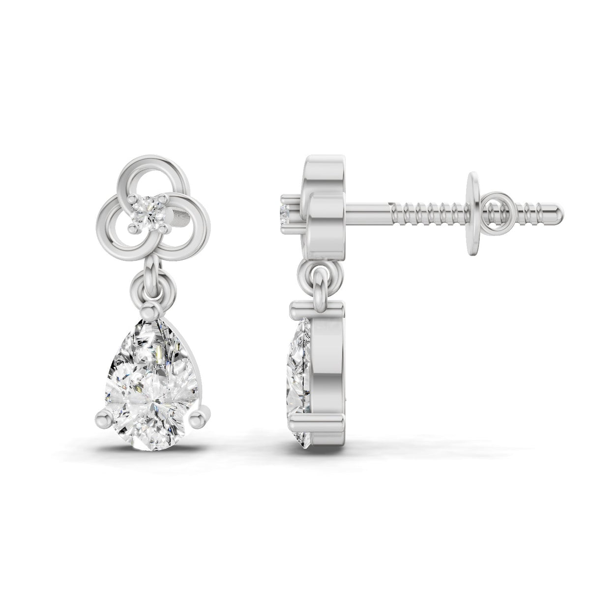 Sublime Pear Diamond Dangle Earrings