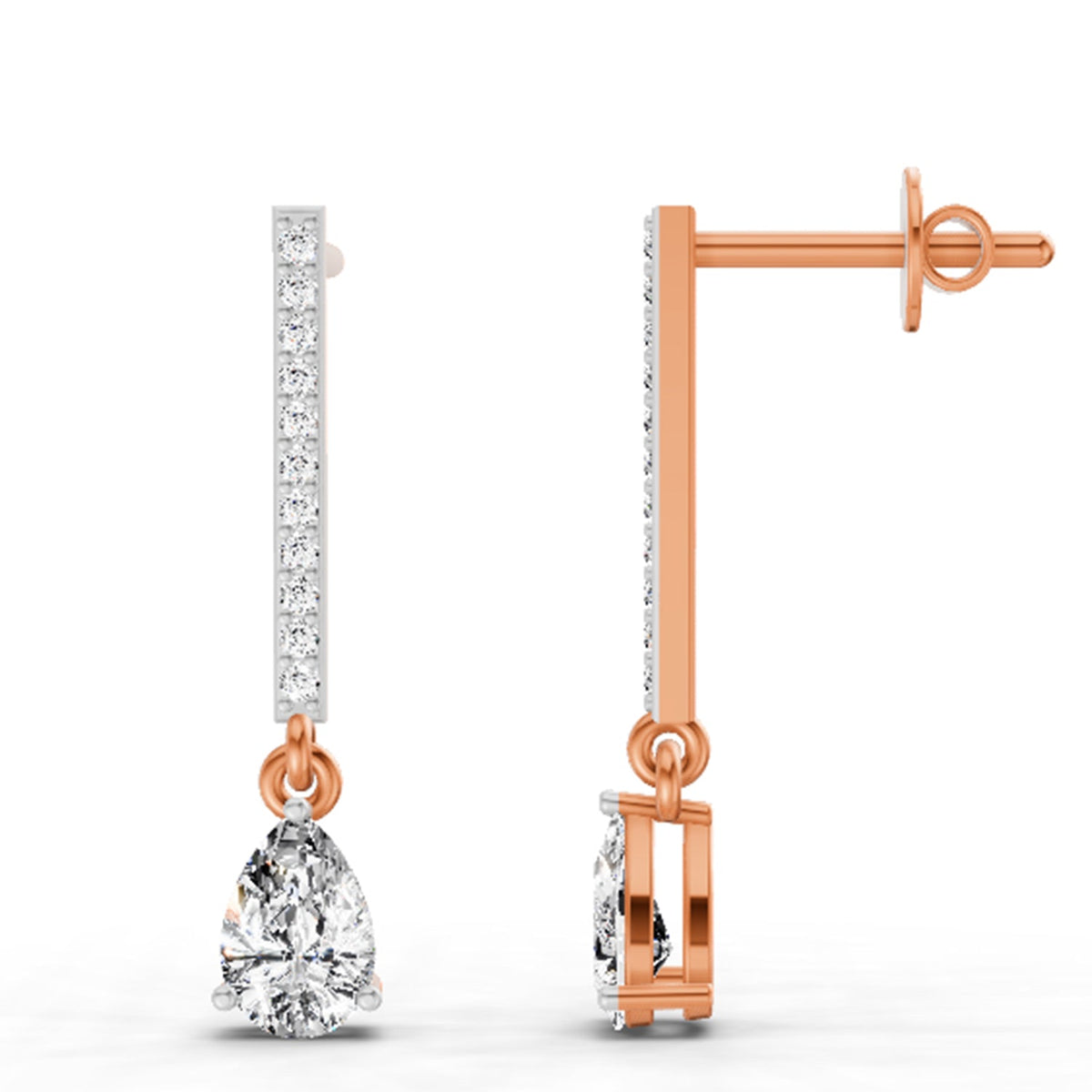 Luminous Pear Diamond Dangle Earrings