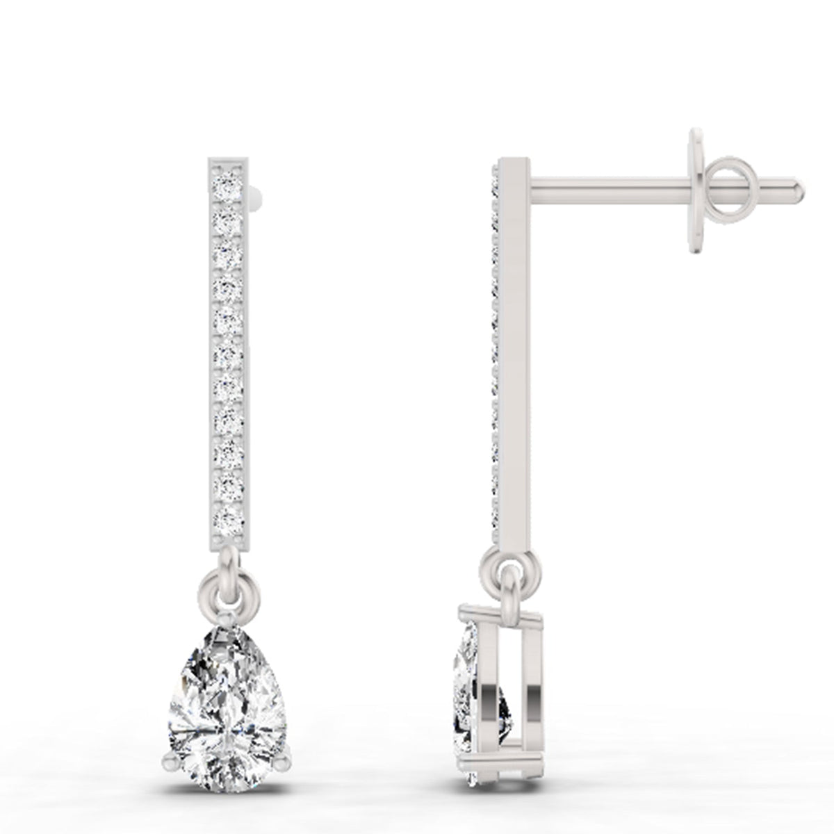 Luminous Pear Diamond Dangle Earrings