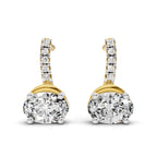 1.13 Carat Oval Shape Dangle Diamond Earrings 14K