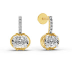 1.14 Ct Drop Oval Shape Diamond Earrings 14K