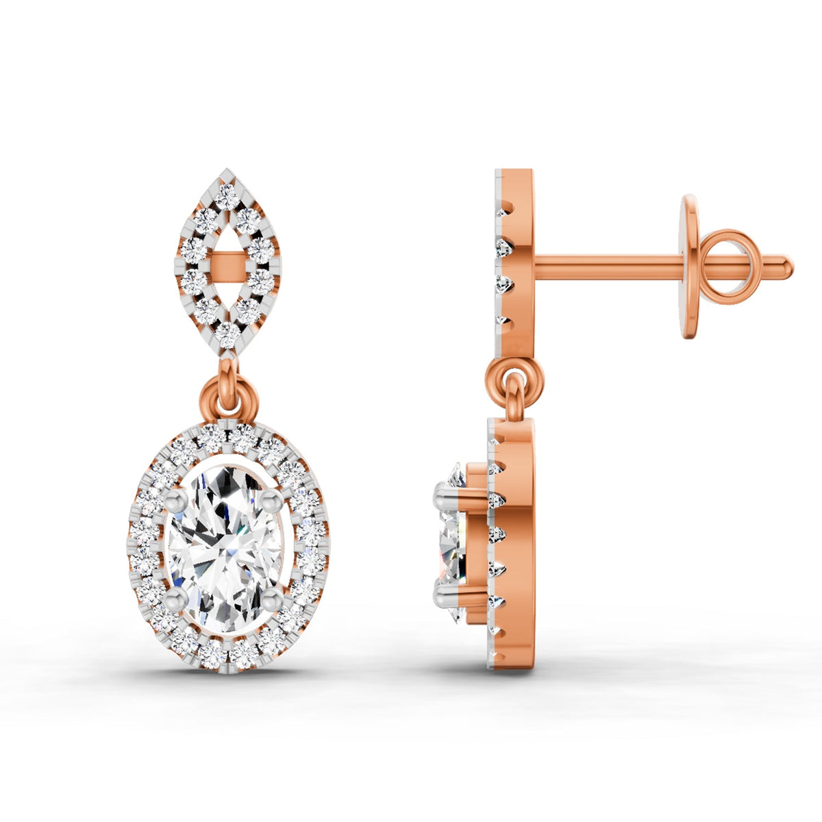 Iconic Oval Diamond Dangle Earrings
