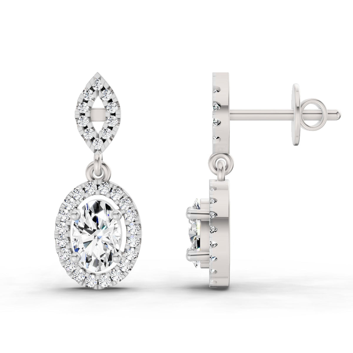 Iconic Oval Diamond Dangle Earrings