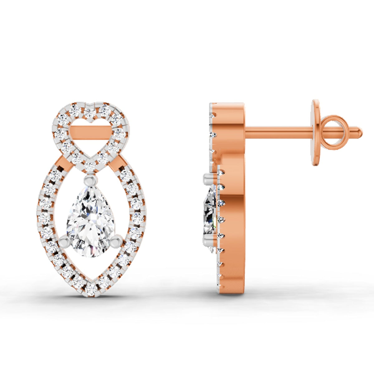 Sparkling Pear Diamond Stud Earrings