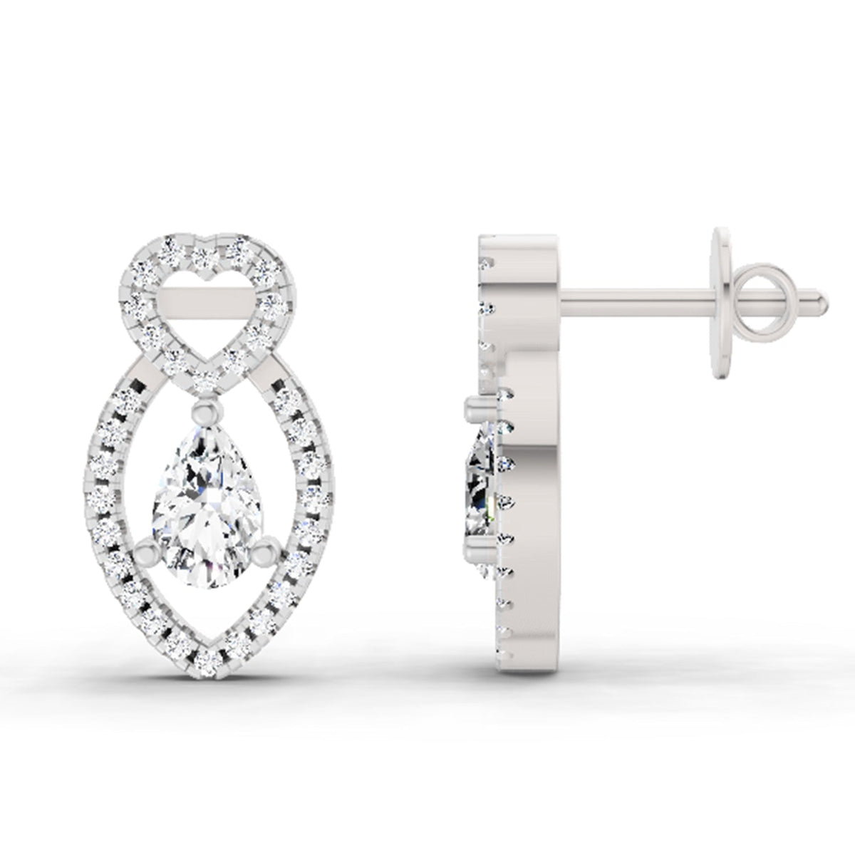 Sparkling Pear Diamond Stud Earrings