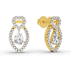 1.45 Carat Pear Shape Diamond Stud Earrings 14K