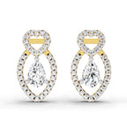 1.45 Carat Pear Shape Diamond Stud Earrings 14K