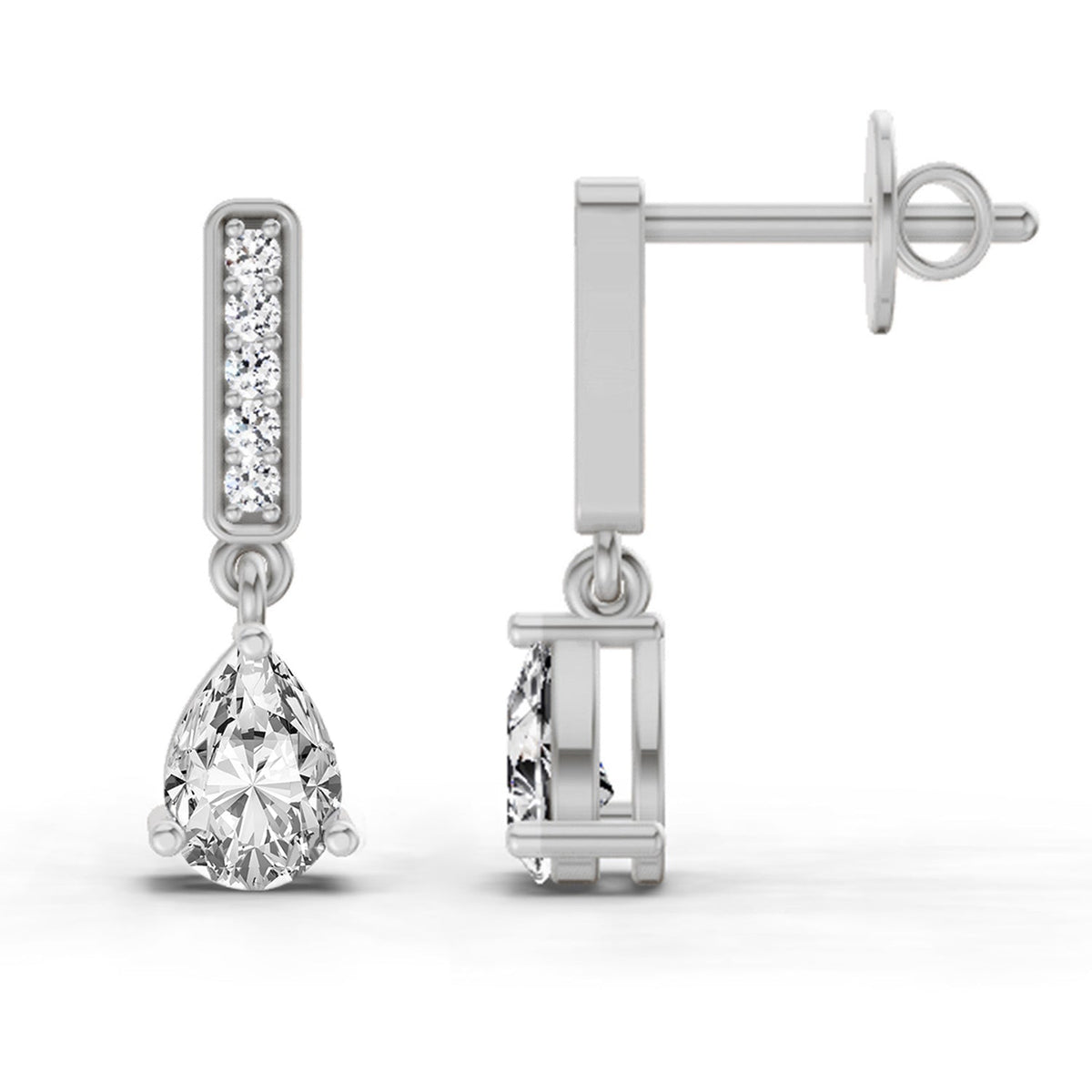 Eternal Pear Diamond Drop Earrings
