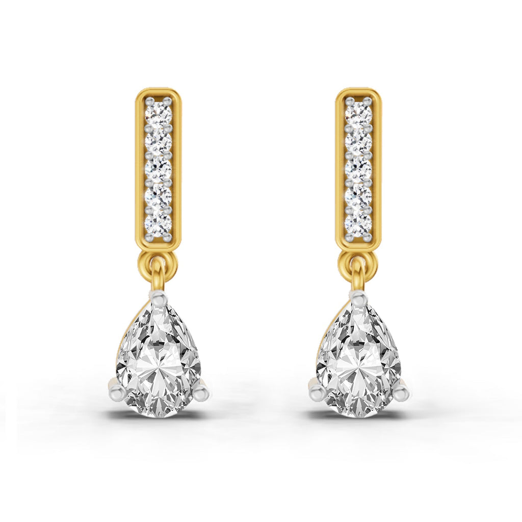 1.3 Carat Pear Drop Earrings 14K
