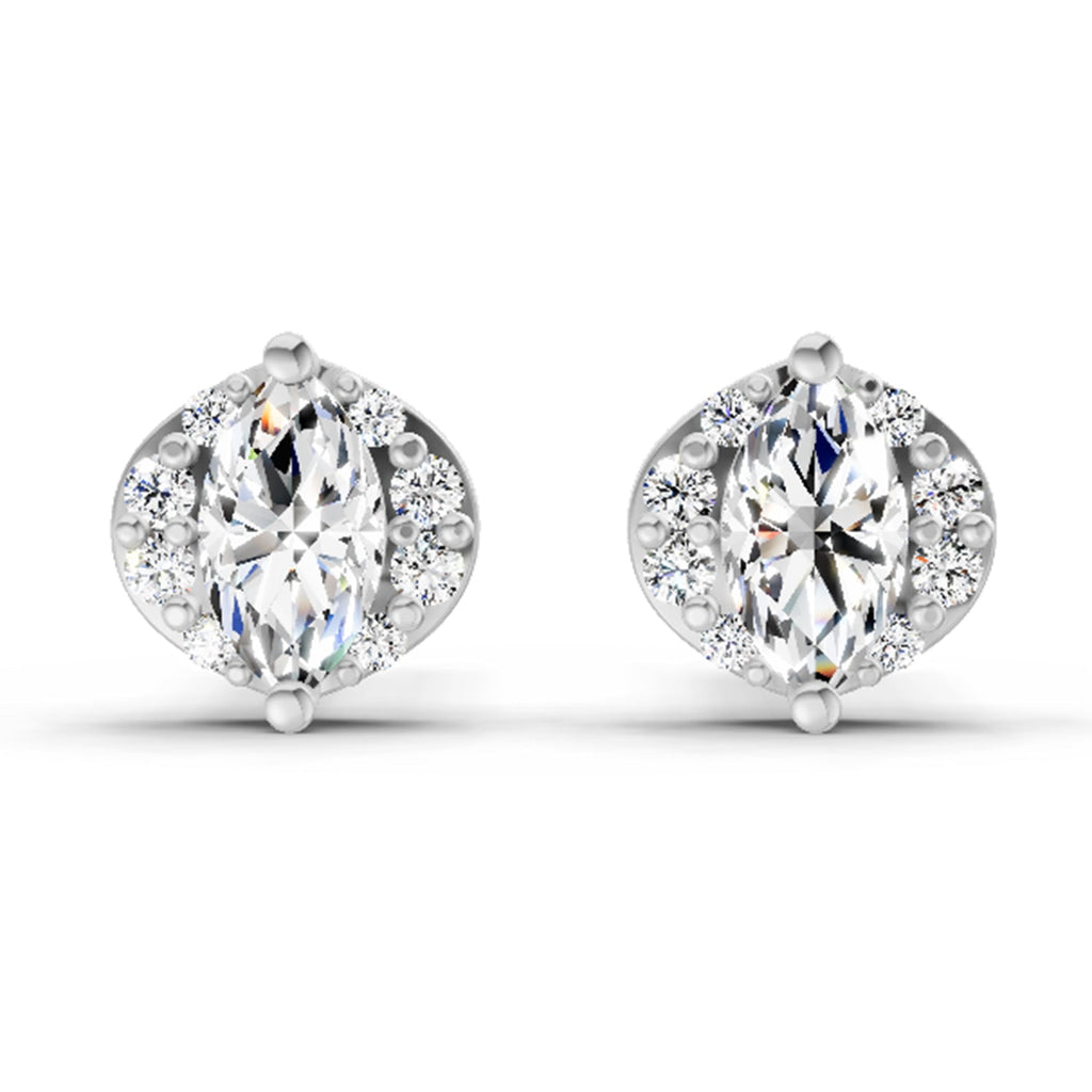 0.36 Carat Marquise Shape Diamond Stud Earrings 14K