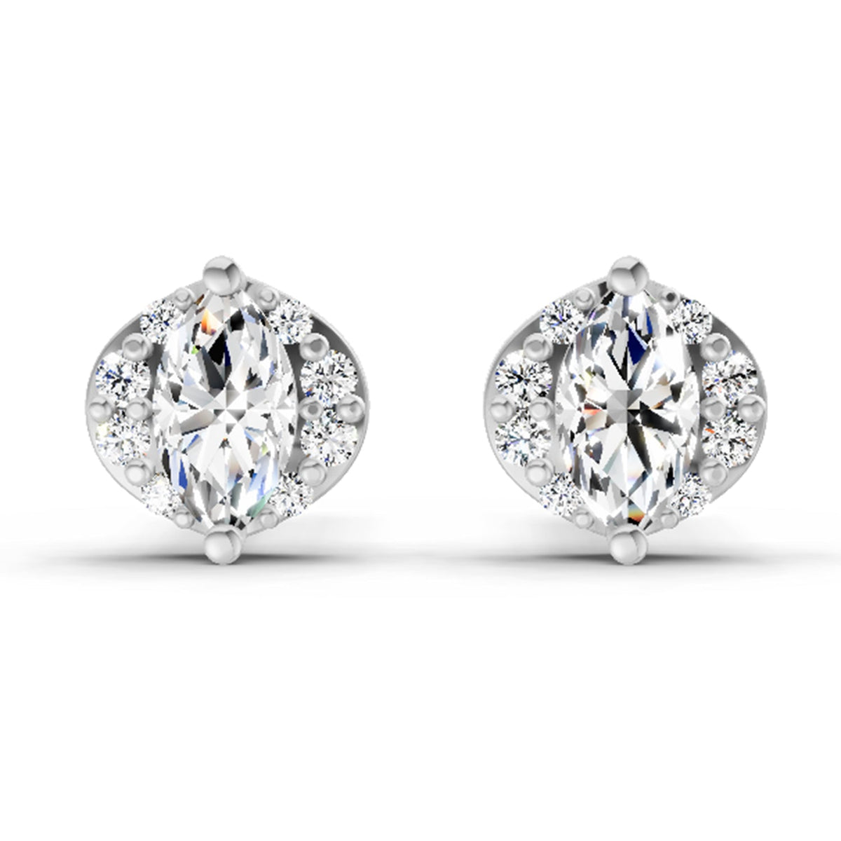 0.36 Carat Marquise Shape Diamond Stud Earrings 14K