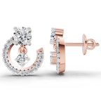 Glistening Round Diamond Drop Earrings