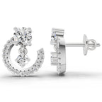 Glistening Round Diamond Drop Earrings
