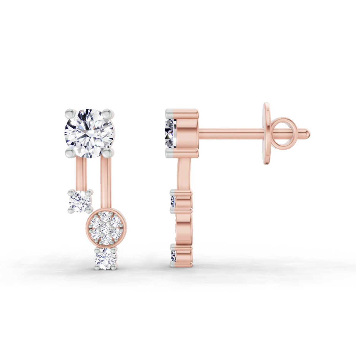 Sublime Twist Bypass Diamond Earrings