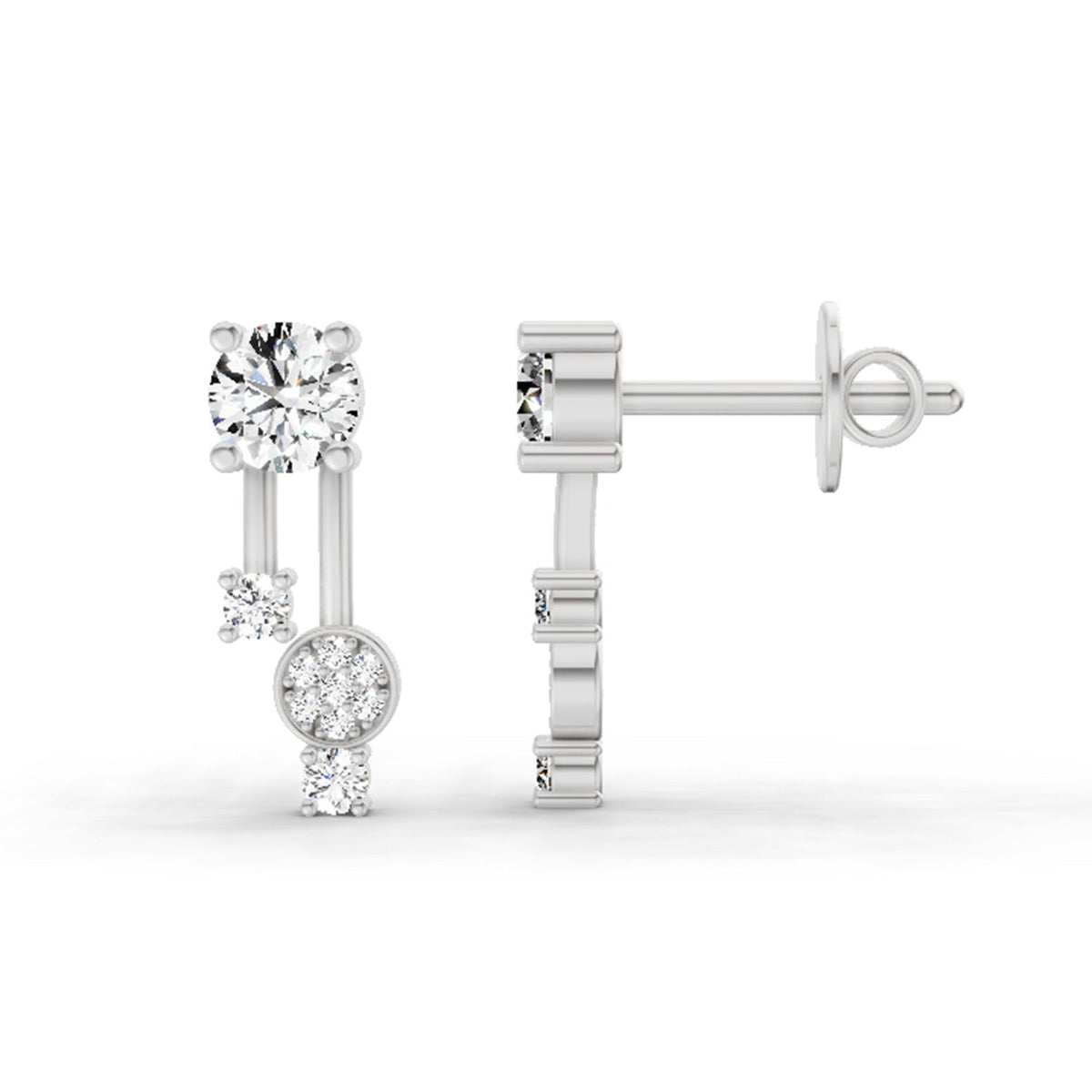 Sublime Twist Bypass Diamond Earrings