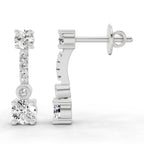 Iconic Round Linear Diamond Drop Earrings