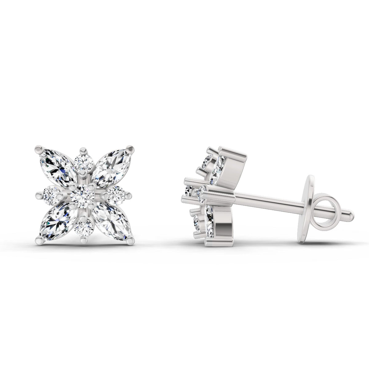 Sublime Marquise Cluster Diamond Earrings