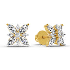 0.66 Carat Marquise Shape Cluster Diamond Earrings 14K