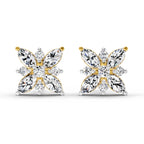 0.66 Carat Marquise Shape Cluster Diamond Earrings 14K
