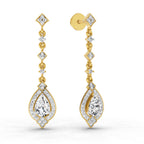 1.39 Carat Pear Shape Dangle Diamond Earrings 14K