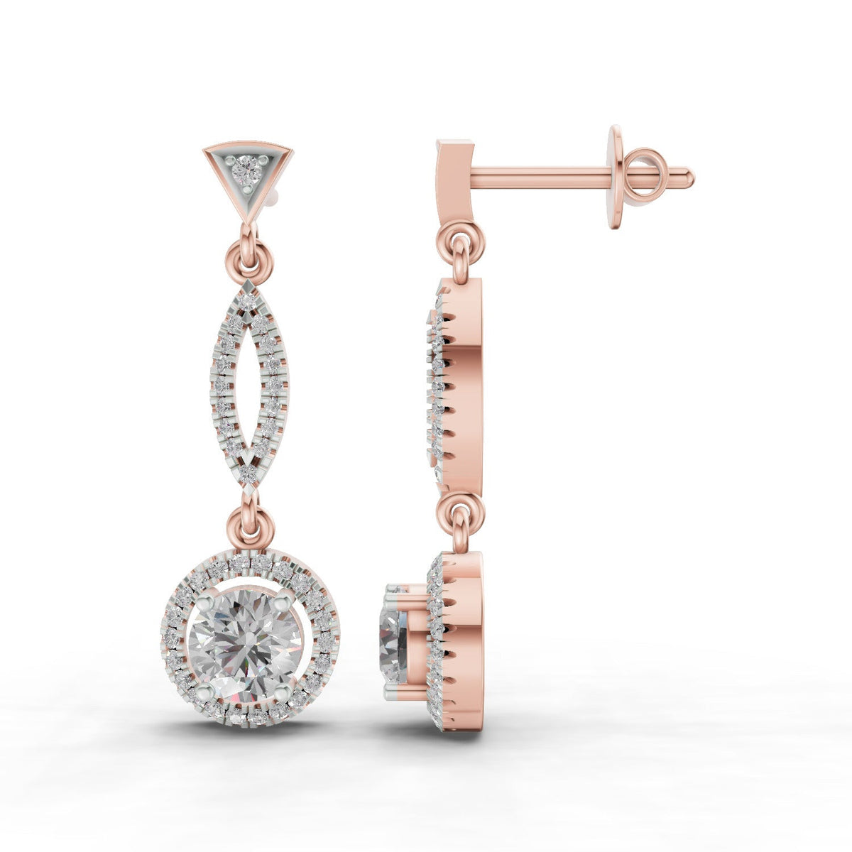Pristine Diamond Dangle Earrings