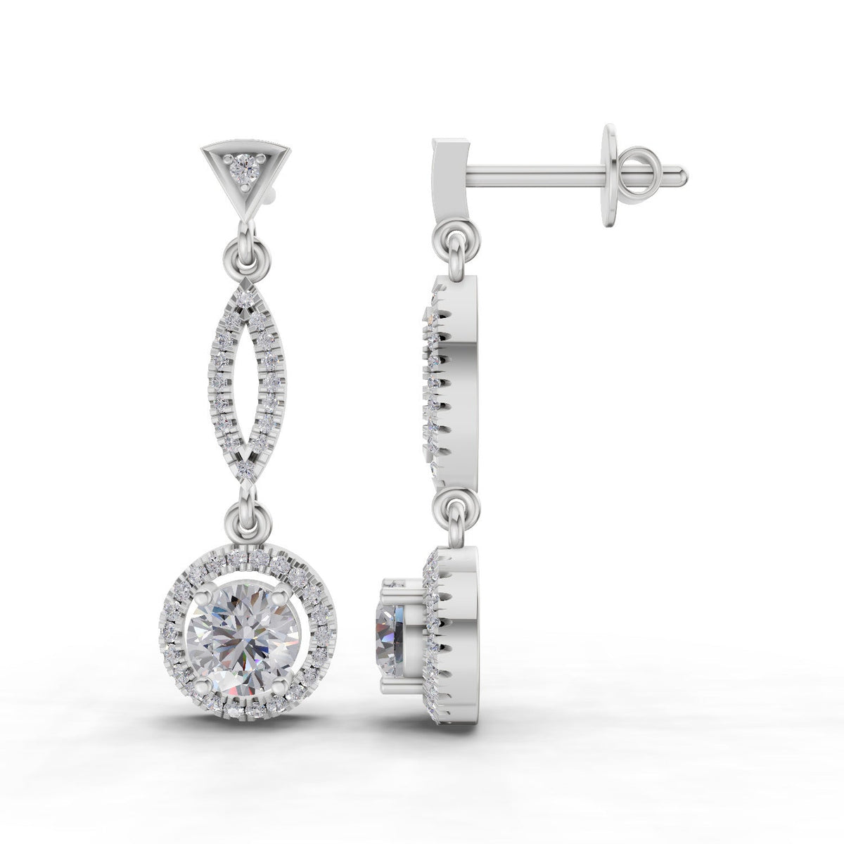 Pristine Diamond Dangle Earrings