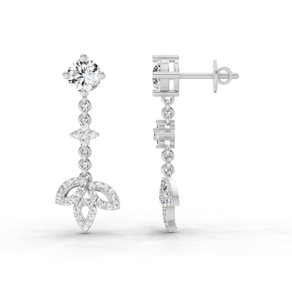 Glistening Diamond Drop Earrings