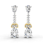 2.5 Carat Pear Shape Dangle Diamond Earrings 14K