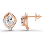 Exquisite Pear Halo Diamond Stud Earrings