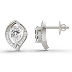 Exquisite Pear Halo Diamond Stud Earrings