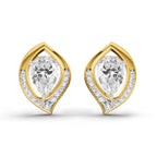 0.81 Carat Pear Halo Stud Earrings 14K