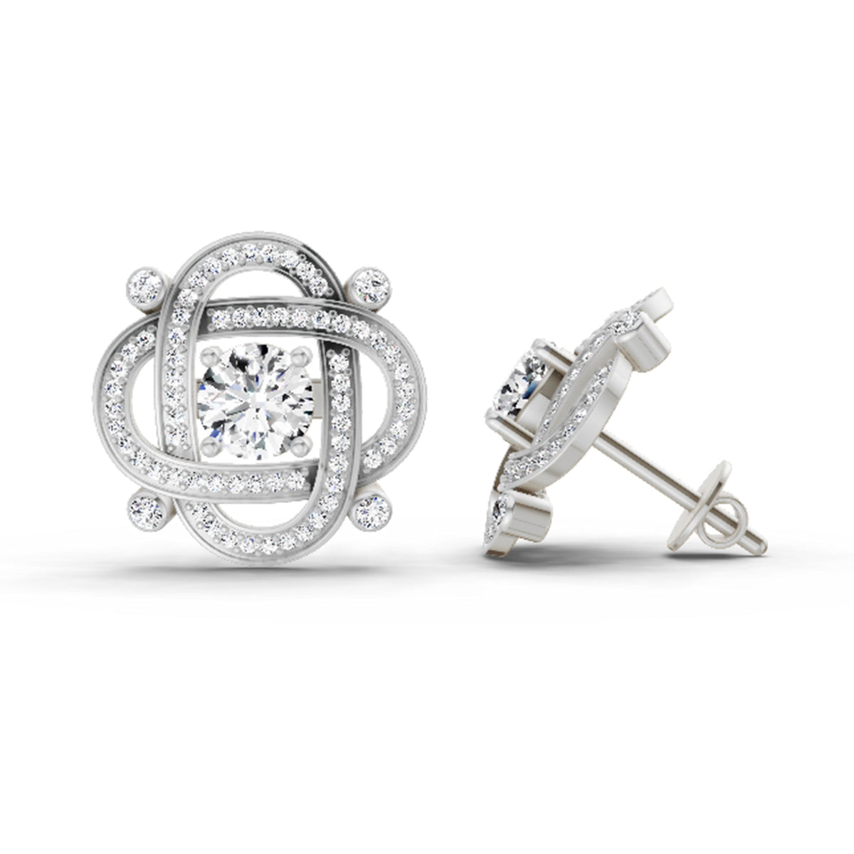 Delicate Round Diamond Earrings