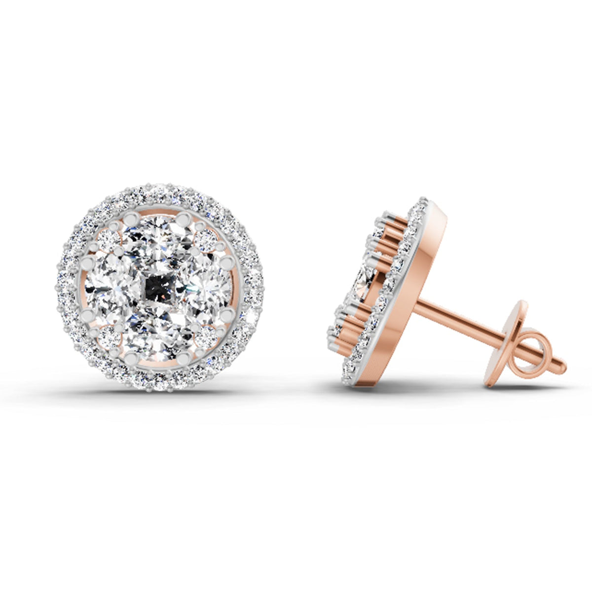 Eternal Oval Cluster Diamond Earrings