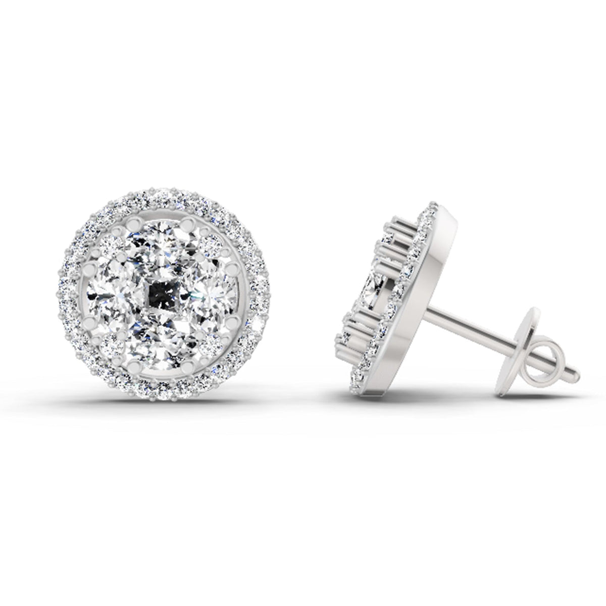 Eternal Oval Cluster Diamond Earrings