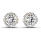 2.05 Carat Oval Shape Cluster Diamond Earrings 14K