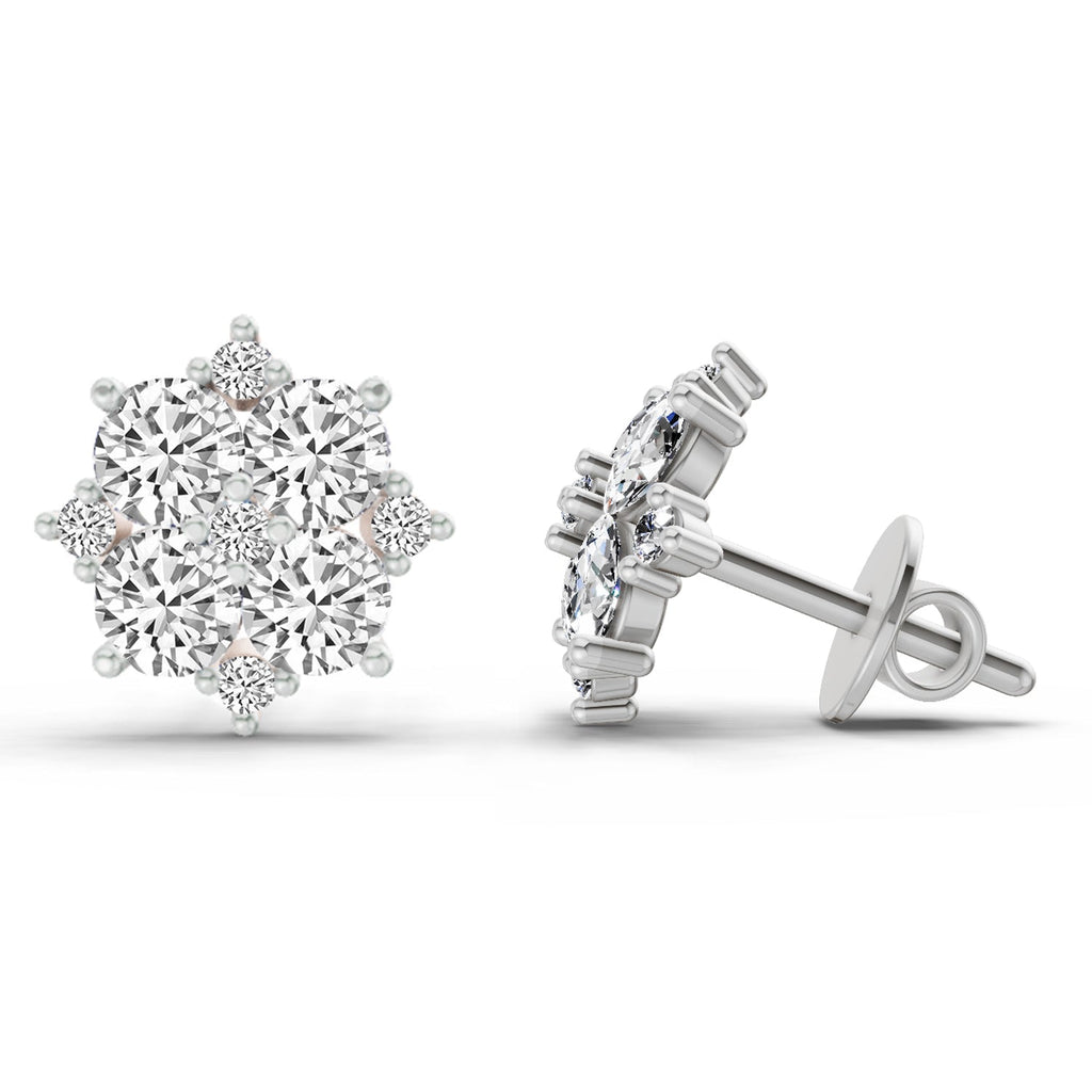Timeless Round Cluster Diamond Earrings