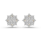 1.23 Carat Round Cluster Earrings 14K