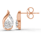 Shimmering Round Diamond Stud Earrings