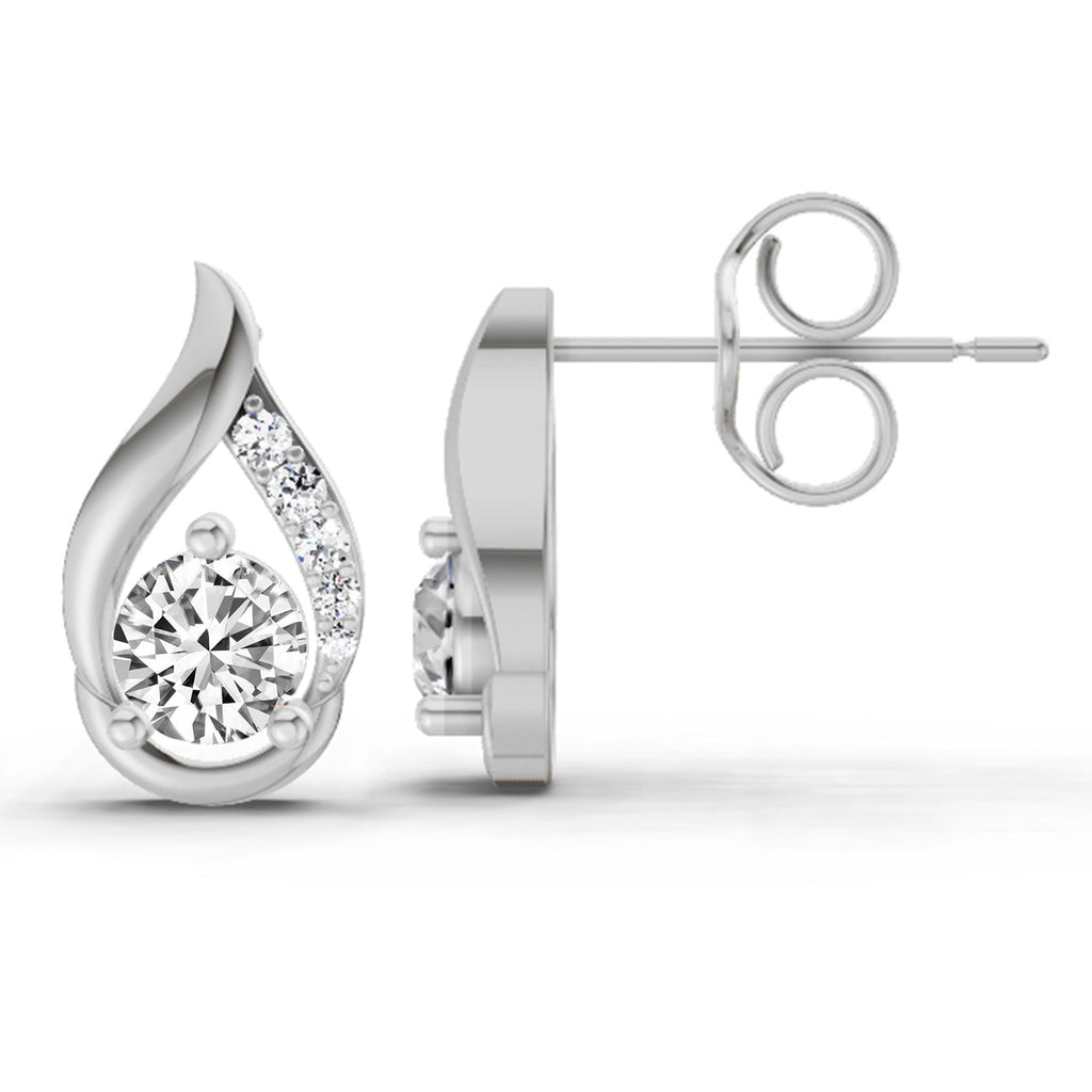 Shimmering Round Diamond Stud Earrings