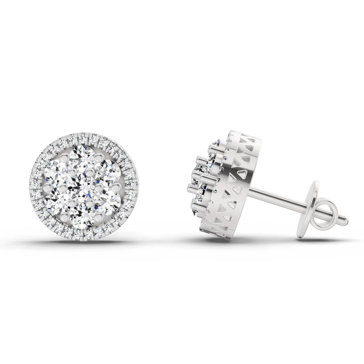 Delicate Solitaire Diamond Stud Earrings