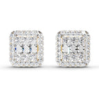 0.45 Carat Baguette Shape Cluster Diamond Earrings 14K